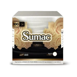 Servilleta Sumac Suavidad Aterciopelada Doblada en 4 Blanco 100 und