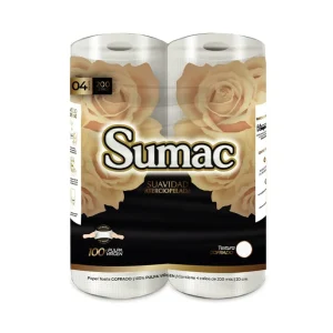 Papel Toalla Jumbo SUMAC Suavidad Aterciopelada Blanco 200 mts x 4 und