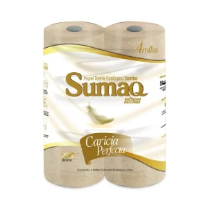 Papel Toalla Jumbo SUMAQ Caricia Perfecta Ecológico 200 mts x 4 und