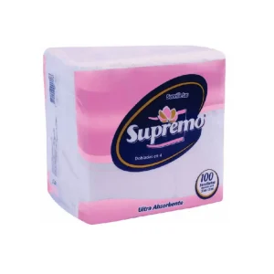 Servilleta SUPREMO Blanco Doblada en 4 100 und x 6 pqts