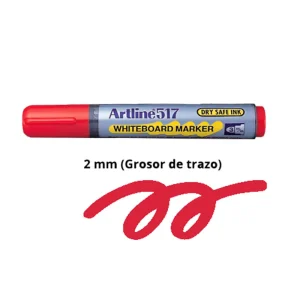 Plumón de Pizarra Acrílica ARTLINE 517 Rojo 2 mm 12 und
