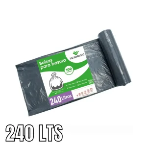 Bolsa Para Basura Con Fuelle Negro 240 lts 100 und