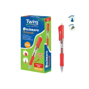 Bolígrafo TWINS Retráctil Rojo 12 und