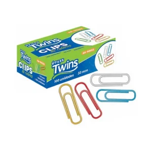 Clips TWINS De Colores 33 MM