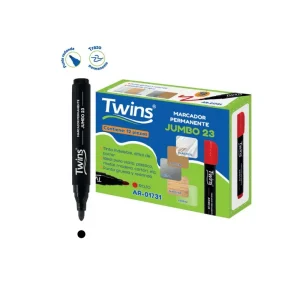 Marcador Permanente TWINS Jumbo 23 Negro 12 und