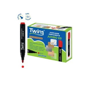 Marcador Permanente TWINS Jumbo 23 Rojo 12 und