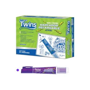 Marcador para Pizarra TWINS Acri Xtreme 123 Morado 10 und