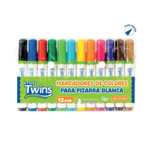 Marcador Para Pizarra TWINS Jumbo 123 Colores 12 und