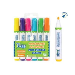 Marcador Para Pizarra TWINS Jumbo 123 Colores 6 und