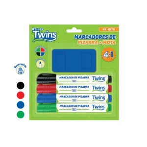 Marcador Para Pizarra TWINS Recargable 123 Colores con Mota