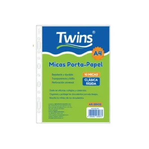 Mica Porta Papel TWINS A4 Rígido 10 und
