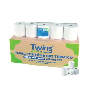 Papel Contómetro TWINS Térmico 80X80 mm 60 Gr 50 und