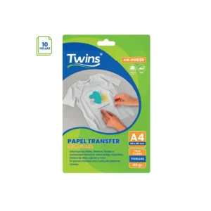 Papel Transfer TWINS de Tela Clara 10 H 180 Gr 10 und