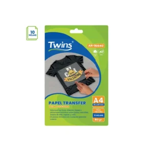 Papel Transfer TWINS de Tela Oscura 10 H 180 Gr 10 und