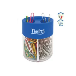 Porta Clips TWINS Acrílico Inmantado Circular Azul