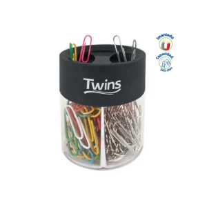 Porta Clips TWINS Acrílico Inmantado Circular Negro