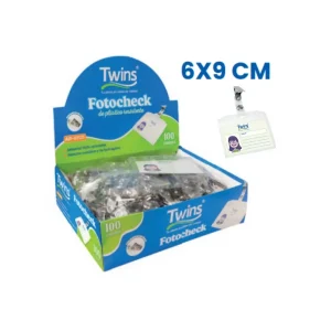 Porta Fotocheck TWINS con Clip 6X9 cm100 und