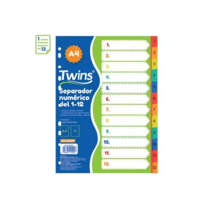 Separador TWINS A4 Numérico 1-12