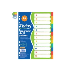 Separador TWINS A4 12 Colores