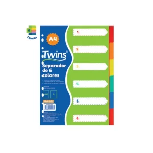 Separador TWINS A4 6 Colores