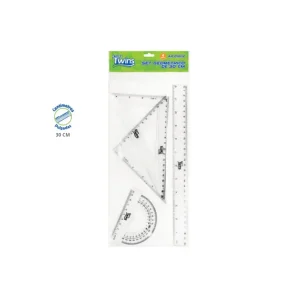 Set Geométrico TWINS Acrílico Transparente 30 cm