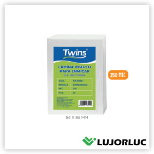 Lámina Inserto Para Enmicar TWINS 54mm x 86mm 250 Mic x 50 und