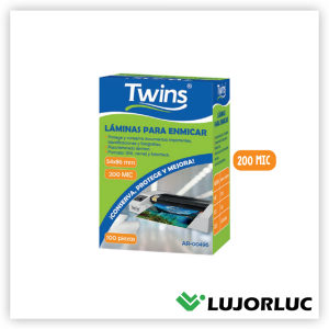 Lámina Para Enmicar TWINS 54mm x 86mm 200 Mic x 100 und