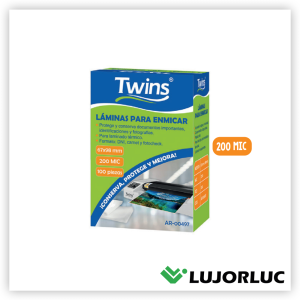 Lámina Para Enmicar TWINS 67mm x 98mm 200 Mic x 100 und