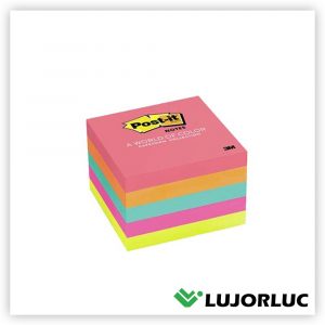 Nota Adhesiva POST-IT 654 5PK 76 mm x 76 mm Neon x 500 und