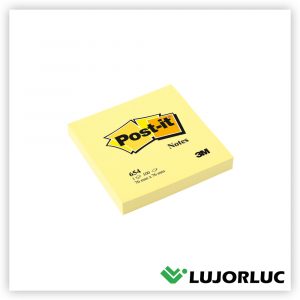 Nota Adhesiva POST-IT 654 Amarillo 76mm x 76mm x 100 und
