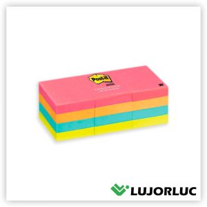 Nota Adhesiva POST-IT 653 Neón 38mm x 51mm x 12 x 100 und