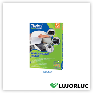 Papel Adhesivo TWINS Stikers Blanco Glossy A4 x 100 und