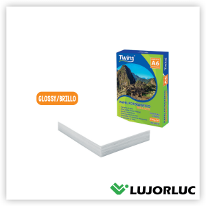 Papel Fotográfico TWINS Glossy A-6 Jumbo 230 gr x 100 und