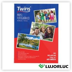 Papel Fotográfico TWINS Glossy A4 180 gr 20 und AR-00823