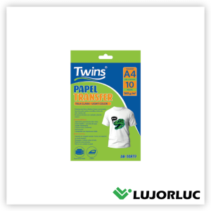 Papel Transfer TWINS Para Tela Clara A-4 160 g/m2 x 10 und