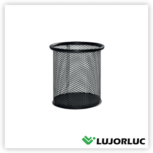 Porta Lápiz Circular Malla Metálico Negro